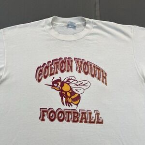 Vintage 1990s Colton Youth Football Hanes fifty fifty white single stitch shirt